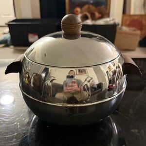 Vintage West Bend Penguin Ice Bucket Mid-Century Modern Barware Chrome 1960s